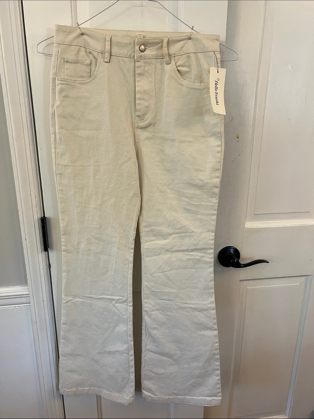 Hello Franki Girls' Cream Flare Jeans - Classic Straight-to-Flare Fit